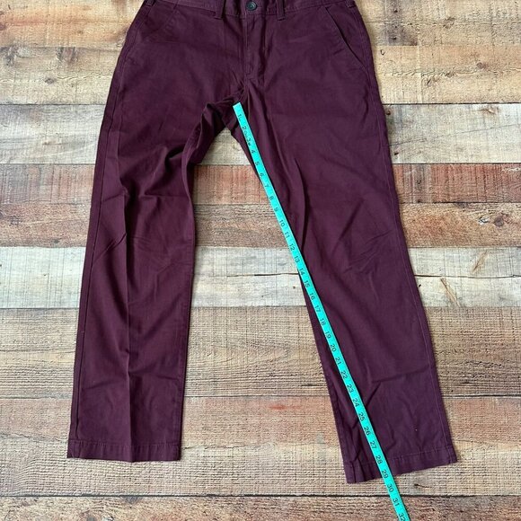 Express Men's Size 31x30" Slim Fit Finn Burgundy Chinos Dress Pants - Picture 4 of 9